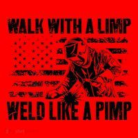 Walk With A Limp Weld Like A Pimp Santa Hat thumb 1