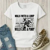 Walk With A Limp Weld Like A Pimp Women's T-Shirt thumb 3