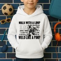 Walk With A Limp Weld Like A Pimp Kids Hoodie thumb 2