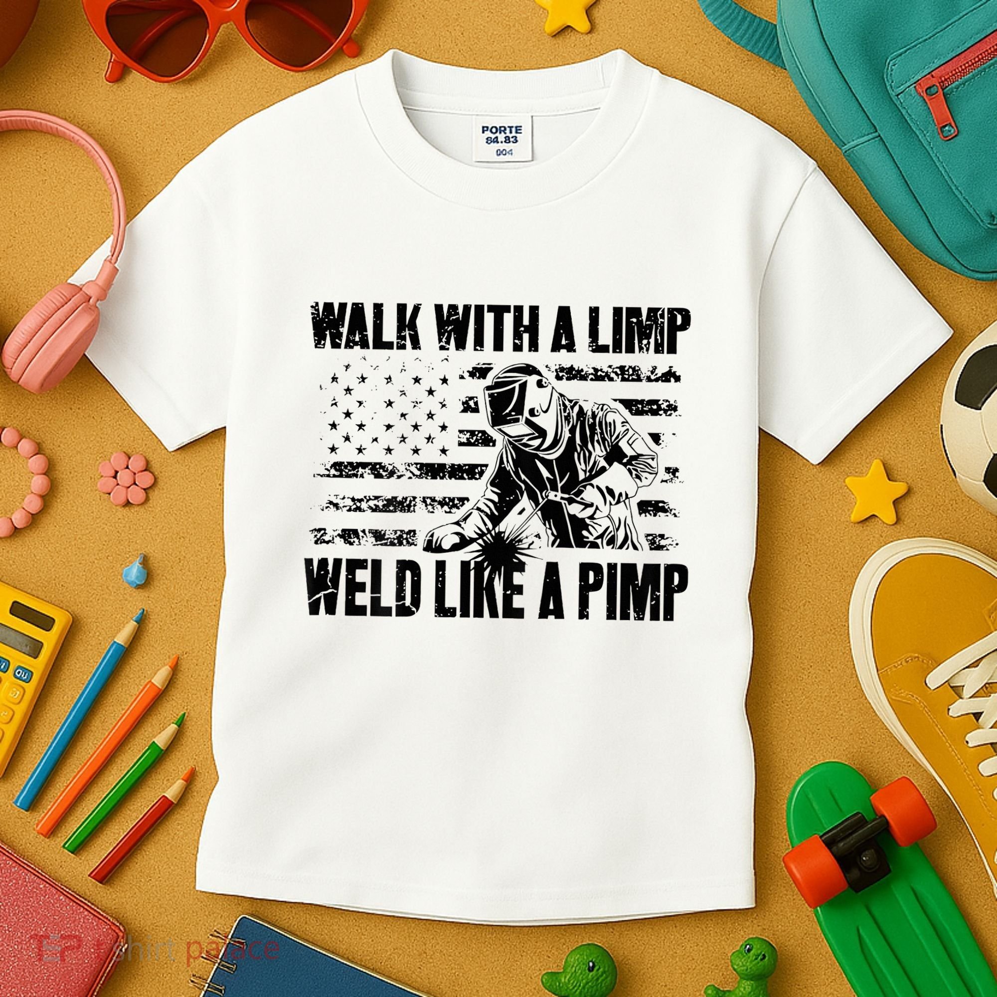 Walk With A Limp Weld Like A Pimp Kids T-Shirt