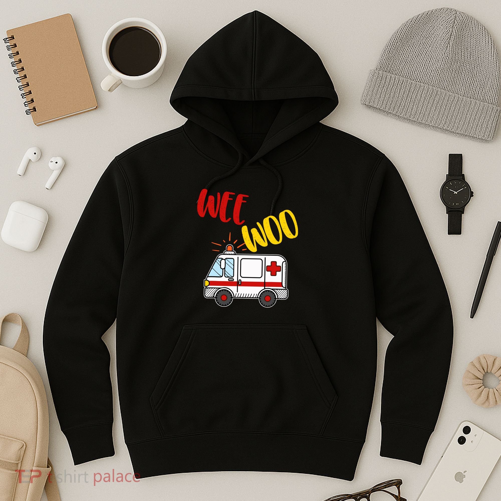 Wee Woo Ambulance Amr Funny Ems Emt Paramedic Gift Hoodie
