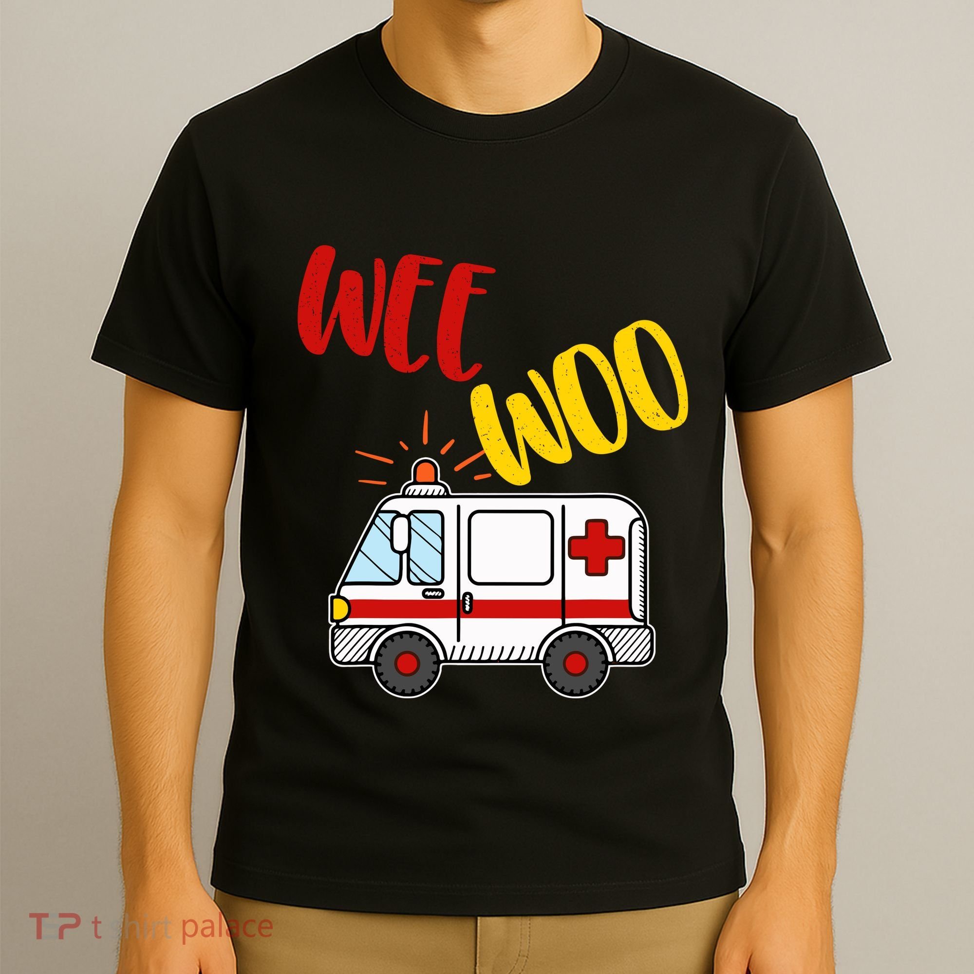 Wee Woo Ambulance Amr Funny Ems Emt Paramedic Gift T-Shirt