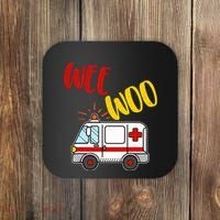 Wee Woo Ambulance Amr Funny Ems Emt Paramedic Gift Coaster thumb 0