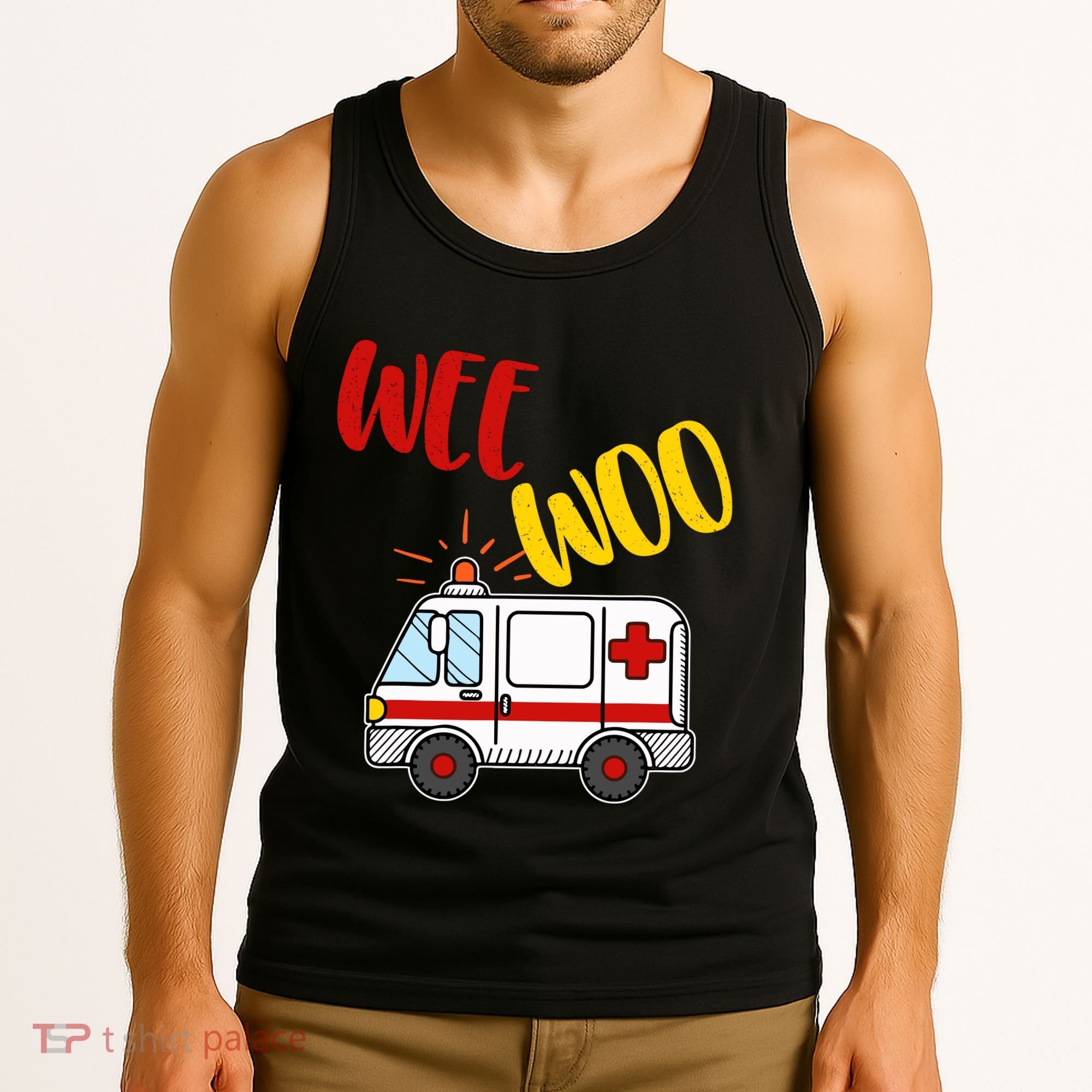 Wee Woo Ambulance Amr Funny Ems Emt Paramedic Gift Tank Top