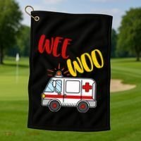 Wee Woo Ambulance Amr Funny Ems Emt Paramedic Gift Golf Towel thumb 1