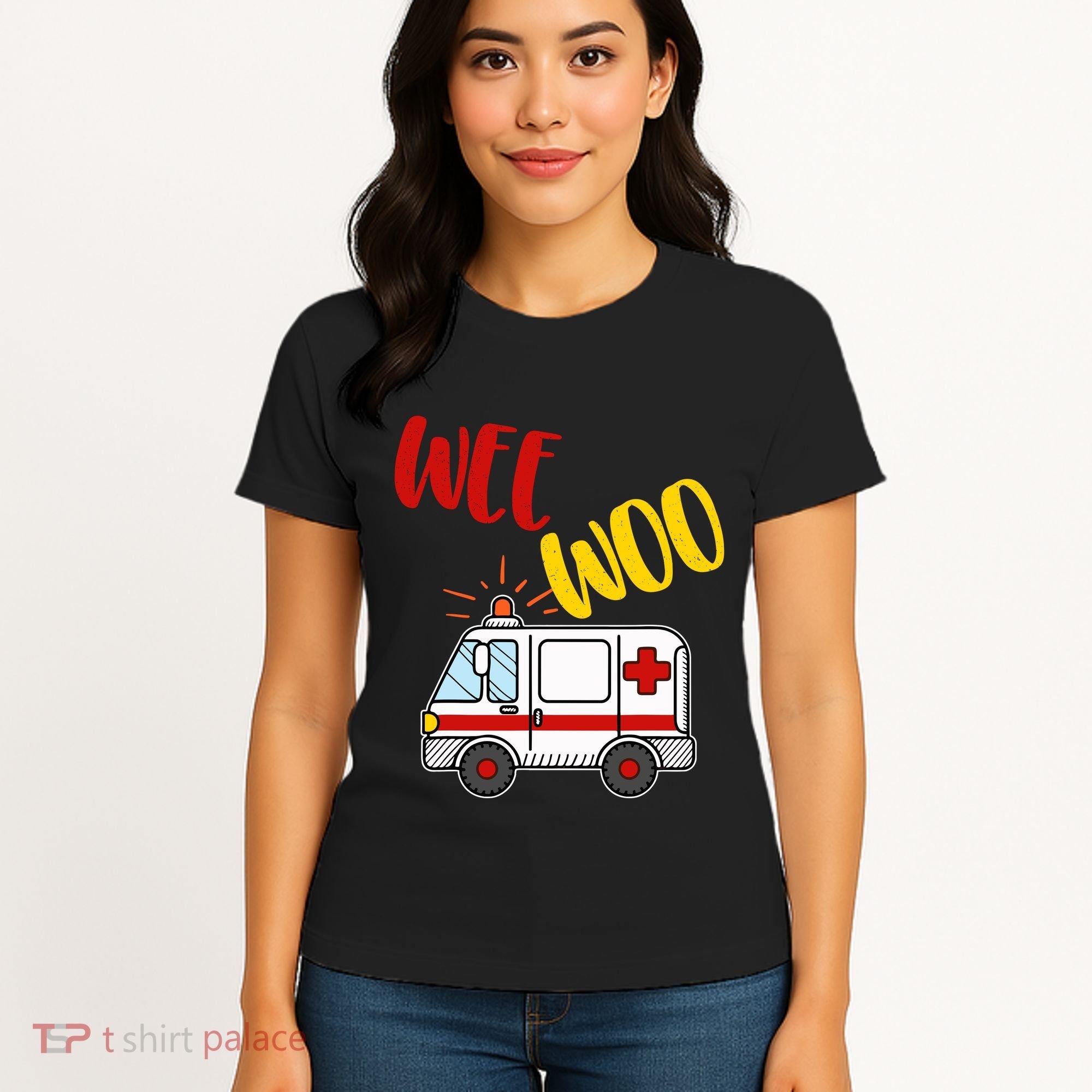 Wee Woo Ambulance Amr Funny Ems Emt Paramedic Gift Women's T-Shirt