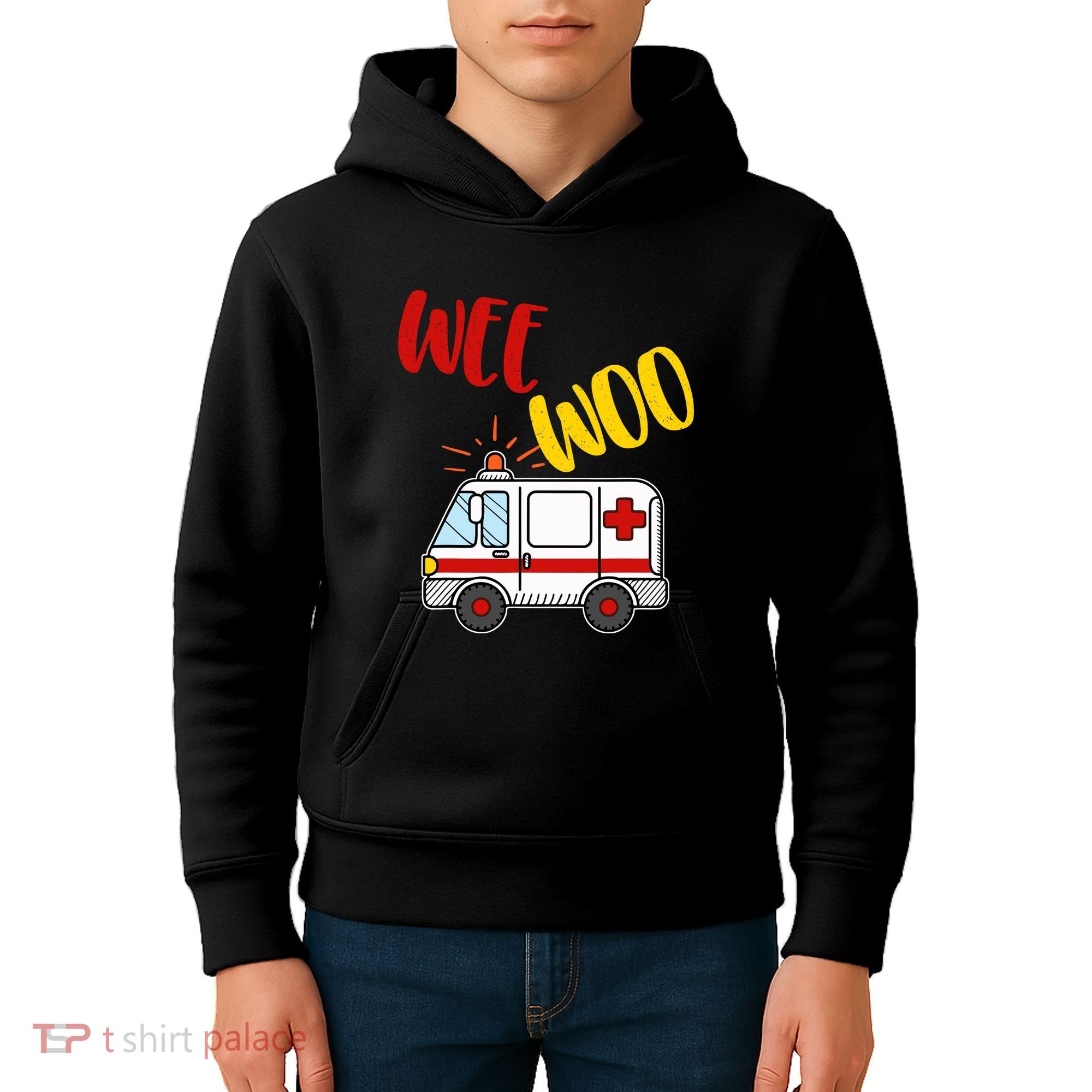 Wee Woo Ambulance Amr Funny Ems Emt Paramedic Gift Kids Hoodie