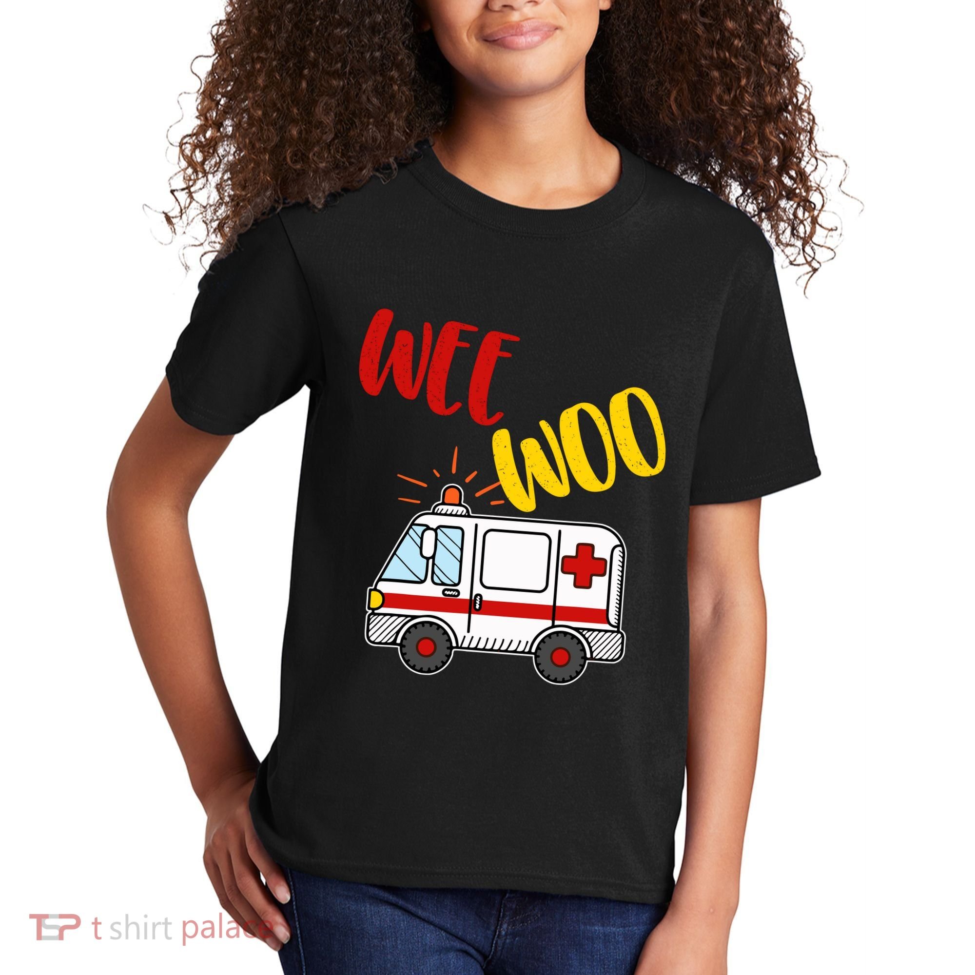 Wee Woo Ambulance Amr Funny Ems Emt Paramedic Gift Kids T-Shirt