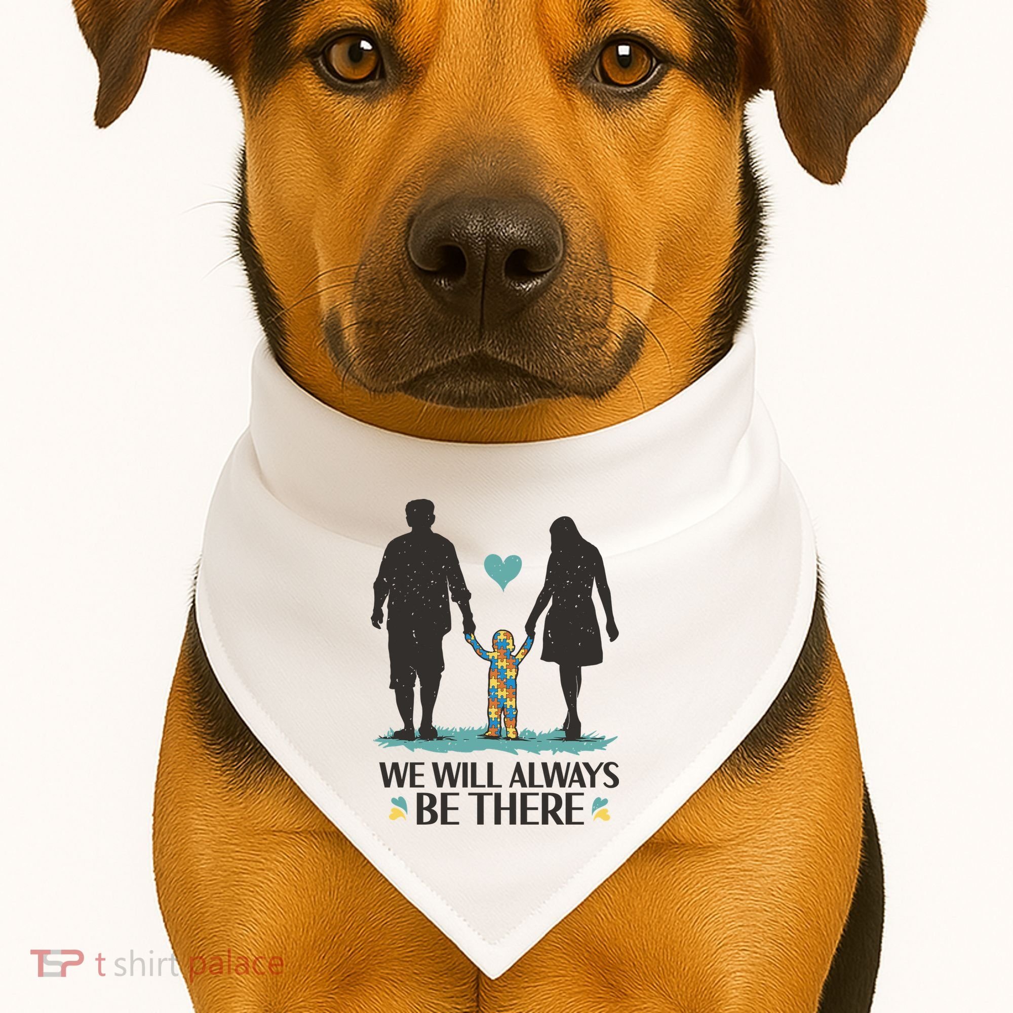 We Will Always Be There Autism Parent USA-Made Doggie Bandana