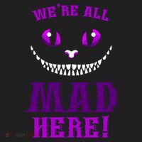 Womens We're All Mad Here Grinning Cheshire Cat Wonderland Women's Sweatshirt thumb 2