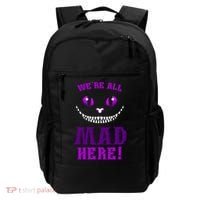 Womens We're All Mad Here Grinning Cheshire Cat Wonderland Backpack thumb 0