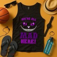 Womens We're All Mad Here Grinning Cheshire Cat Wonderland Tank Top thumb 4