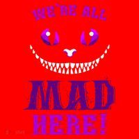 Womens We're All Mad Here Grinning Cheshire Cat Wonderland Santa Hat thumb 1