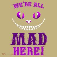 Womens We're All Mad Here Grinning Cheshire Cat Wonderland Hoodie thumb 2