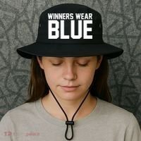 Winners Wear Blue Game Competition Bucket Hat thumb 3