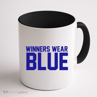 Winners Wear Blue Game Competition Coffee Mug back