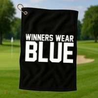Winners Wear Blue Game Competition Golf Towel thumb 1
