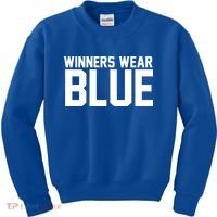 Winners Wear Blue Game Competition Kids Sweatshirt thumb 0