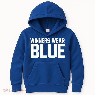 Winners Wear Blue Game Competition Kids Hoodie