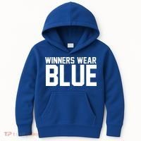 Winners Wear Blue Game Competition Kids Hoodie thumb 0