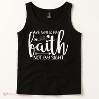 We Walk By Faith Not By Sight God Faith Jesus Tank Top thumb 2