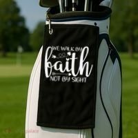 We Walk By Faith Not By Sight God Faith Jesus Golf Towel thumb 2