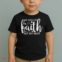 We Walk By Faith Not By Sight God Faith Jesus Toddler T-Shirt thumb 2