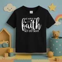 We Walk By Faith Not By Sight God Faith Jesus Toddler T-Shirt thumb 3