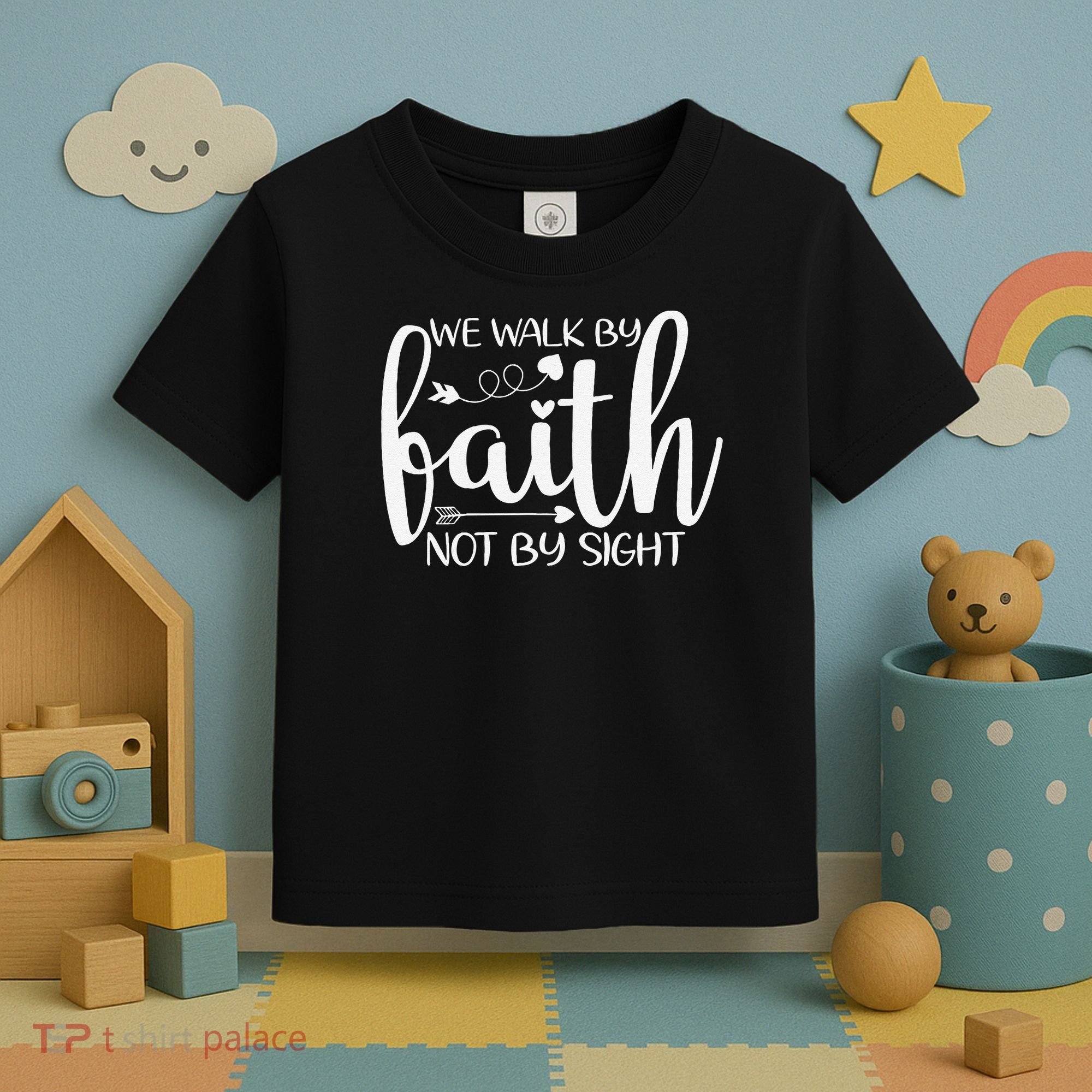 We Walk By Faith Not By Sight God Faith Jesus Toddler T-Shirt