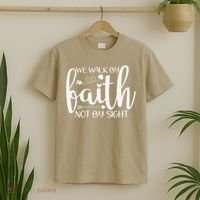 We Walk By Faith Not By Sight God Faith Jesus T-Shirt thumb 2