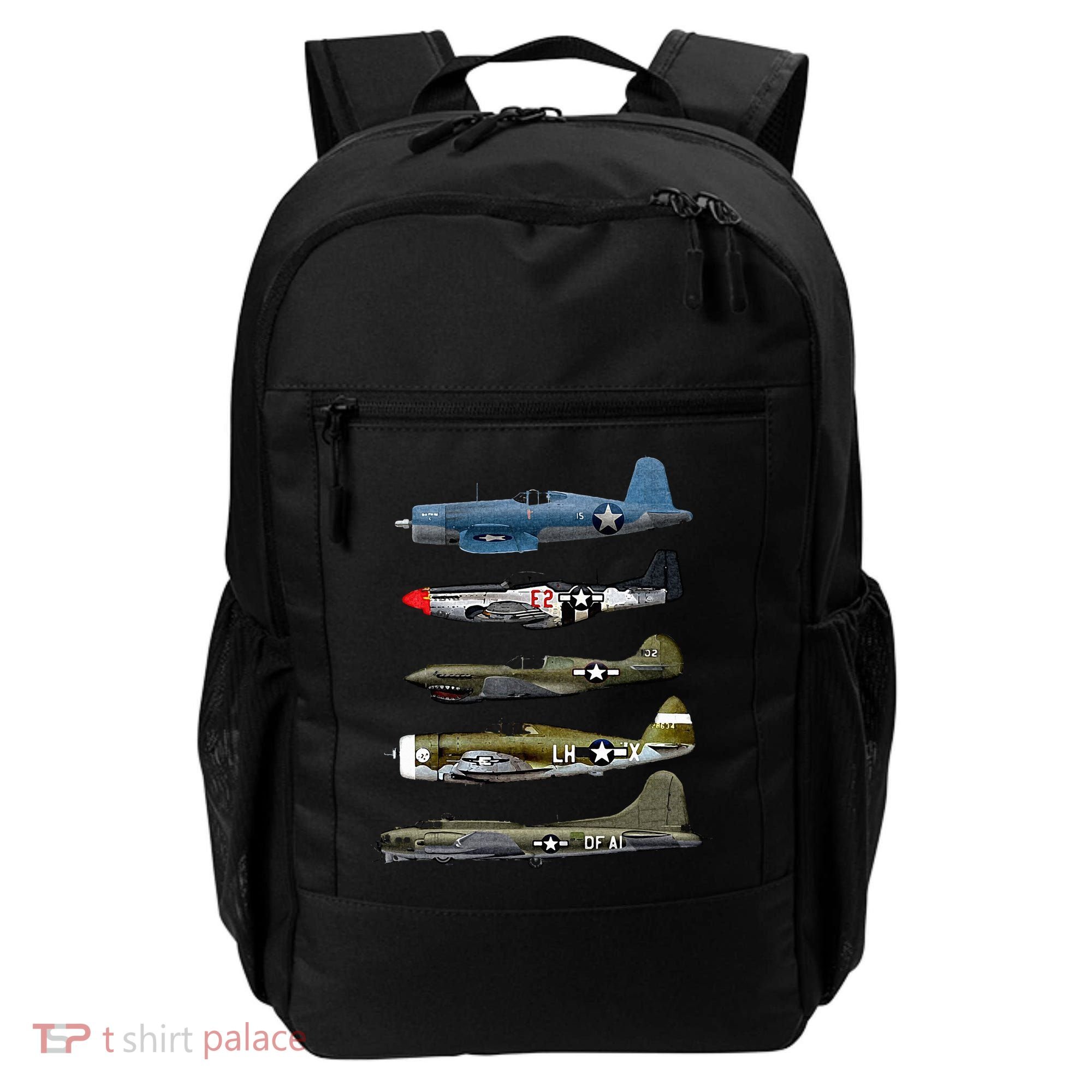 WW2 Warplane B17 P51 Mustang F4U Corsair P40 Warhawk Gift  Backpack