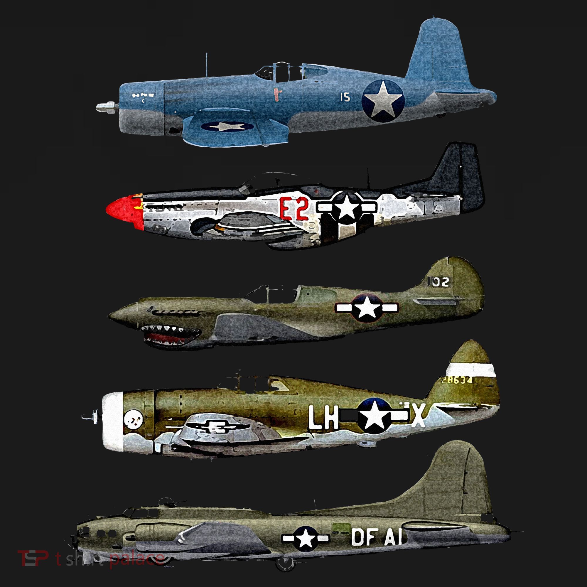 WW2 Warplane B17 P51 Mustang F4U Corsair P40 Warhawk Gift  Bucket Hat