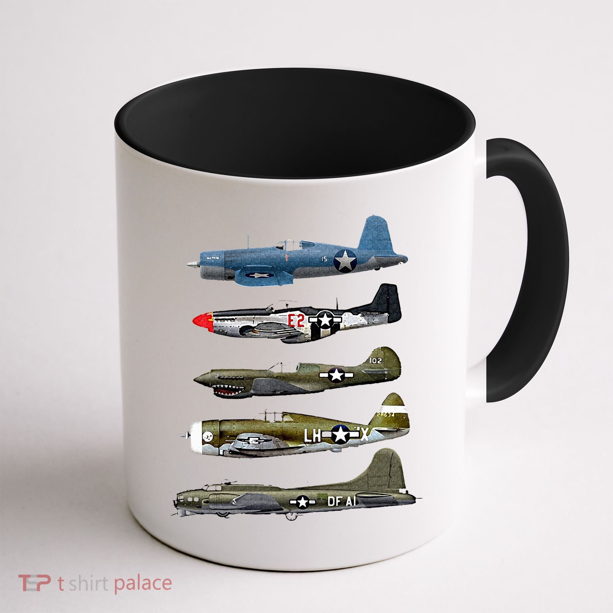 WW2 Warplane B17 P51 Mustang F4U Corsair P40 Warhawk Gift  Coffee Mug