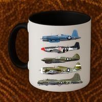 WW2 Warplane B17 P51 Mustang F4U Corsair P40 Warhawk Gift  Coffee Mug thumb 2