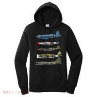 WW2 Warplane B17 P51 Mustang F4U Corsair P40 Warhawk Gift  Women's Hoodie thumb 0
