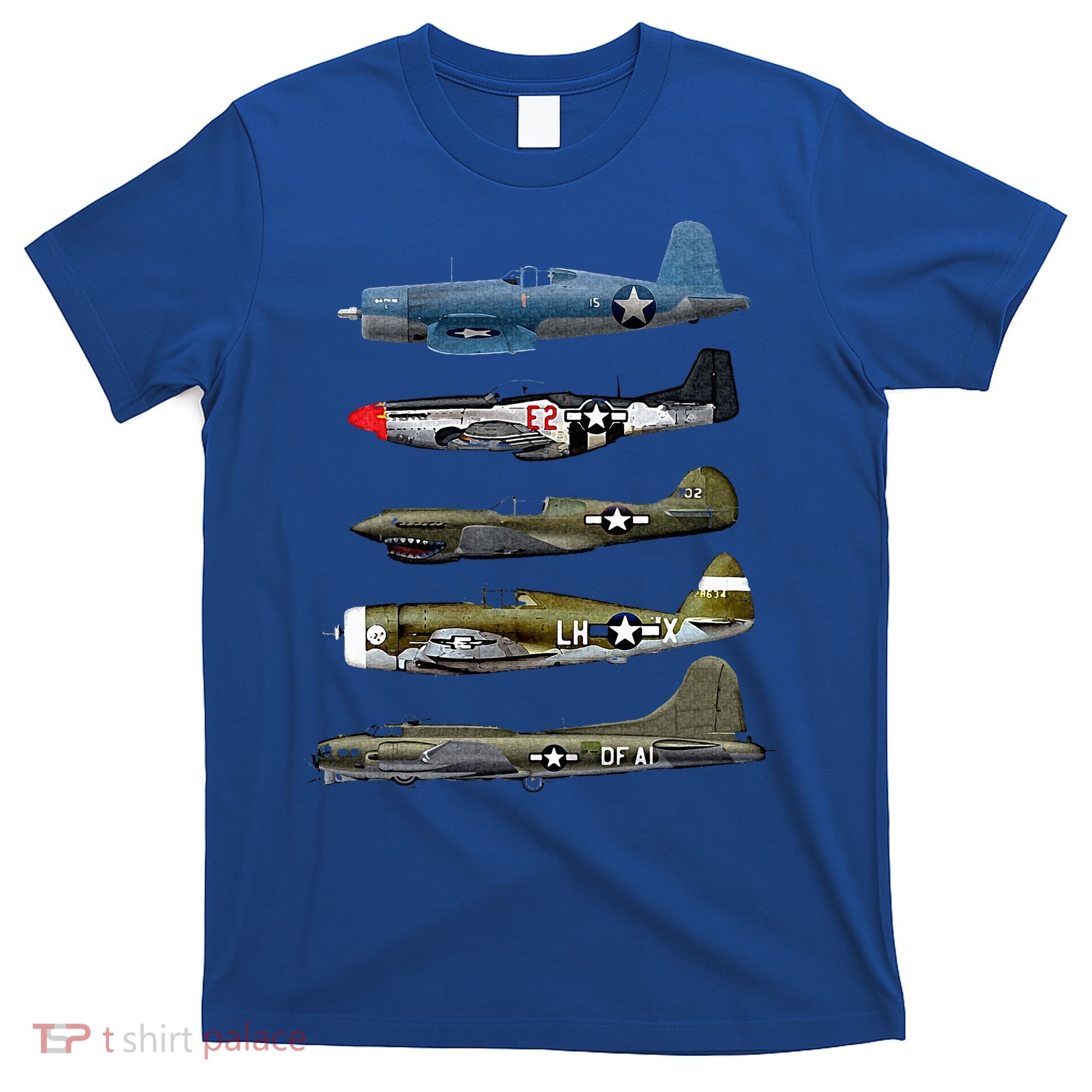 WW2 Warplane B17 P51 Mustang F4U Corsair P40 Warhawk Gift  T-Shirt