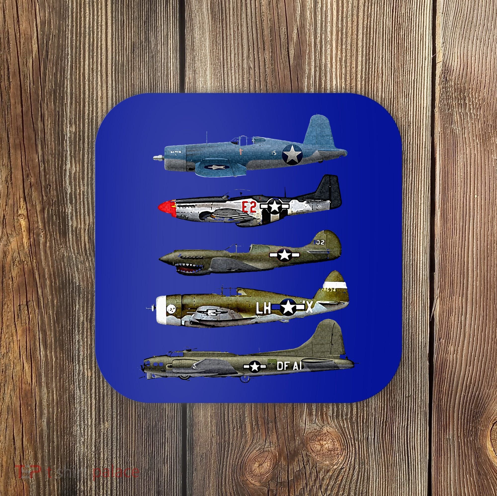 WW2 Warplane B17 P51 Mustang F4U Corsair P40 Warhawk Gift  Coaster