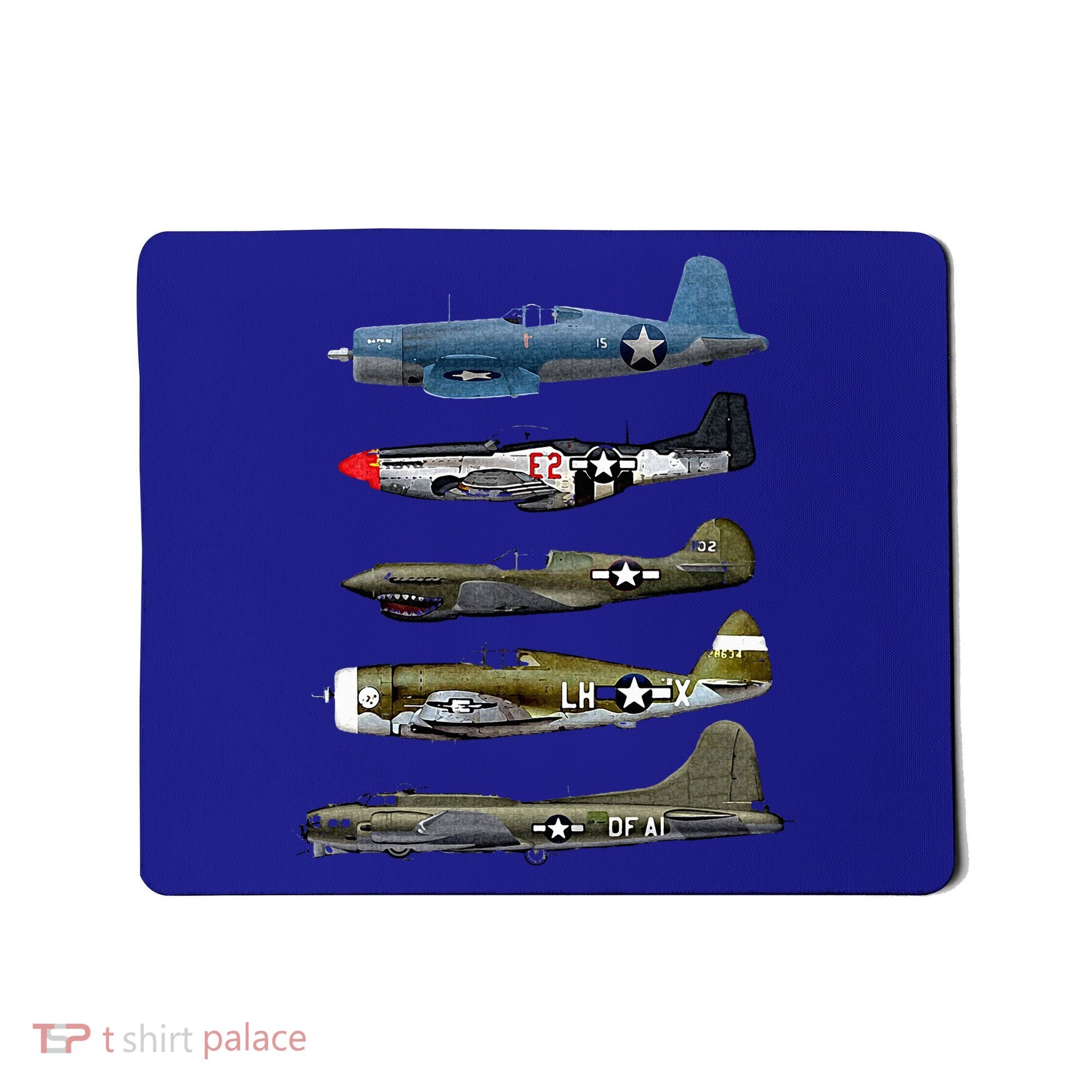 WW2 Warplane B17 P51 Mustang F4U Corsair P40 Warhawk Gift  Mousepad