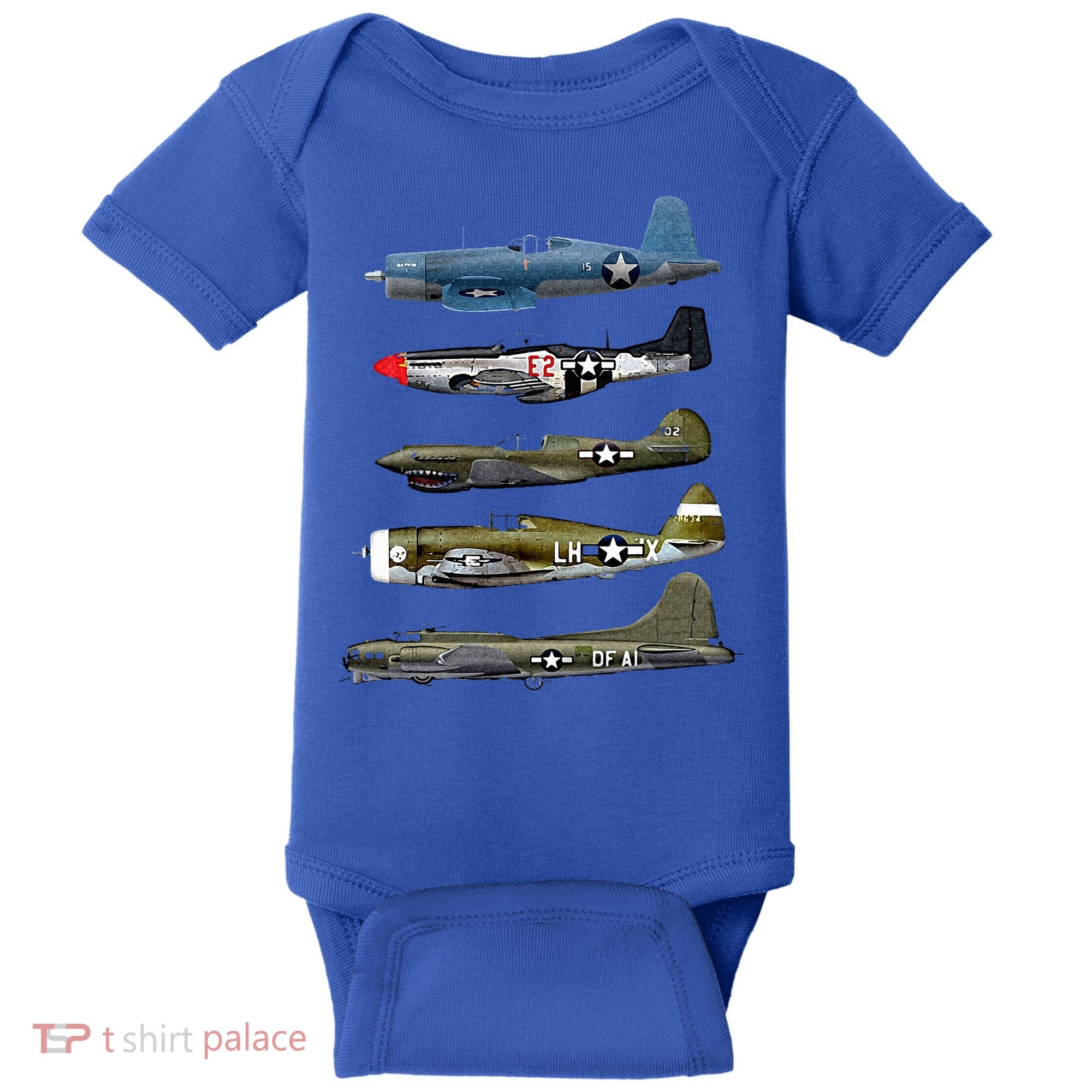 WW2 Warplane B17 P51 Mustang F4U Corsair P40 Warhawk Gift  Baby Bodysuit