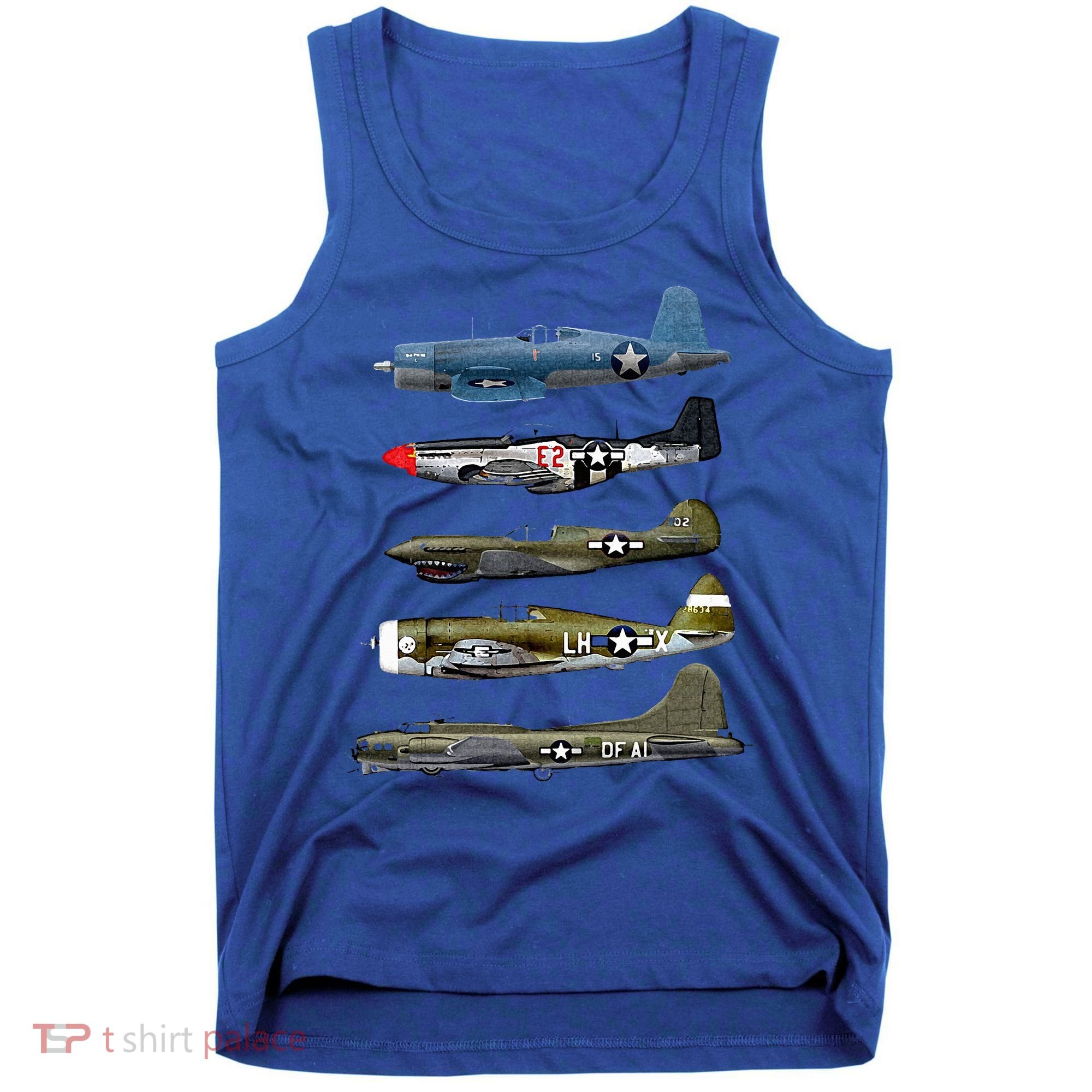 WW2 Warplane B17 P51 Mustang F4U Corsair P40 Warhawk Gift  Tank Top