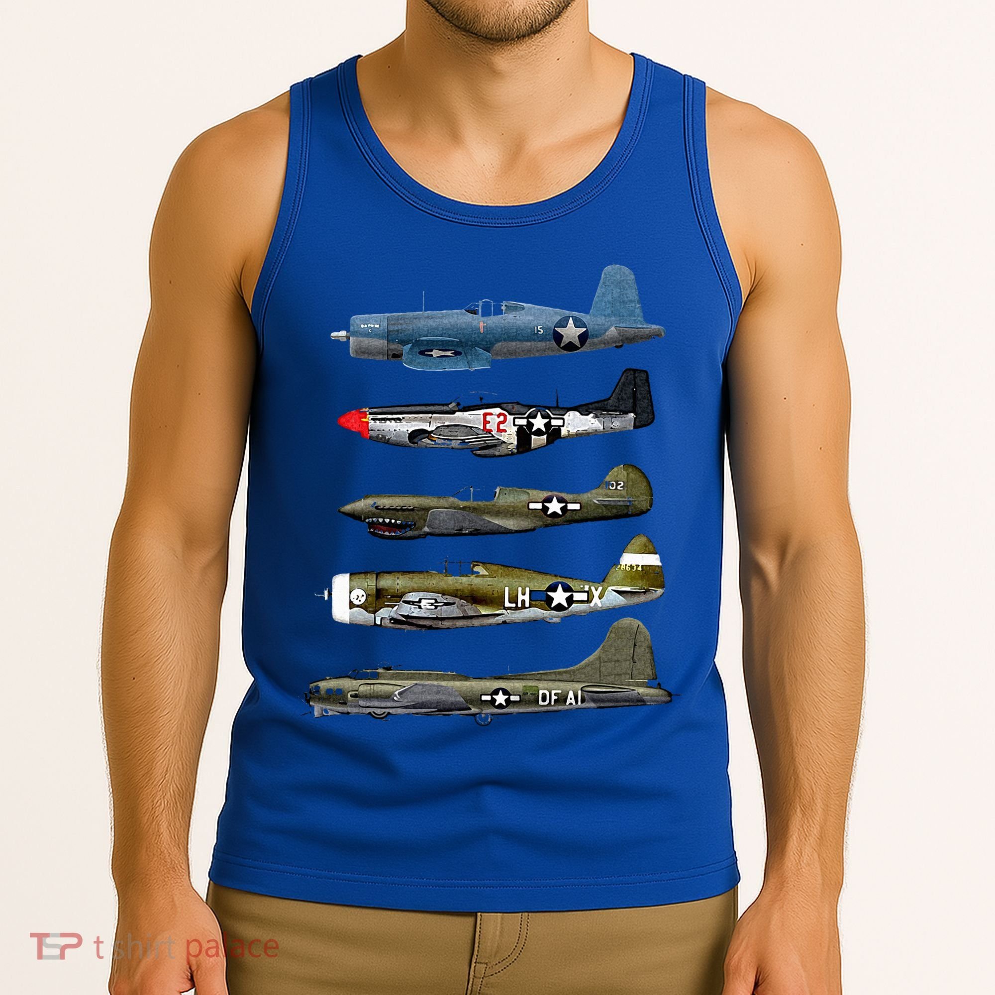 WW2 Warplane B17 P51 Mustang F4U Corsair P40 Warhawk Gift  Tank Top