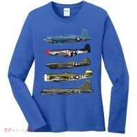 WW2 Warplane B17 P51 Mustang F4U Corsair P40 Warhawk Gift  Women's Long Sleeve Shirt thumb 0