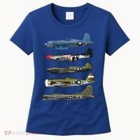 WW2 Warplane B17 P51 Mustang F4U Corsair P40 Warhawk Gift  Women's T-Shirt thumb 0
