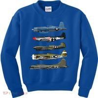 WW2 Warplane B17 P51 Mustang F4U Corsair P40 Warhawk Gift  Kids Sweatshirt thumb 0