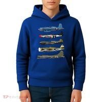 WW2 Warplane B17 P51 Mustang F4U Corsair P40 Warhawk Gift  Kids Hoodie thumb 4
