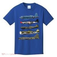 WW2 Warplane B17 P51 Mustang F4U Corsair P40 Warhawk Gift  Kids T-Shirt thumb 0