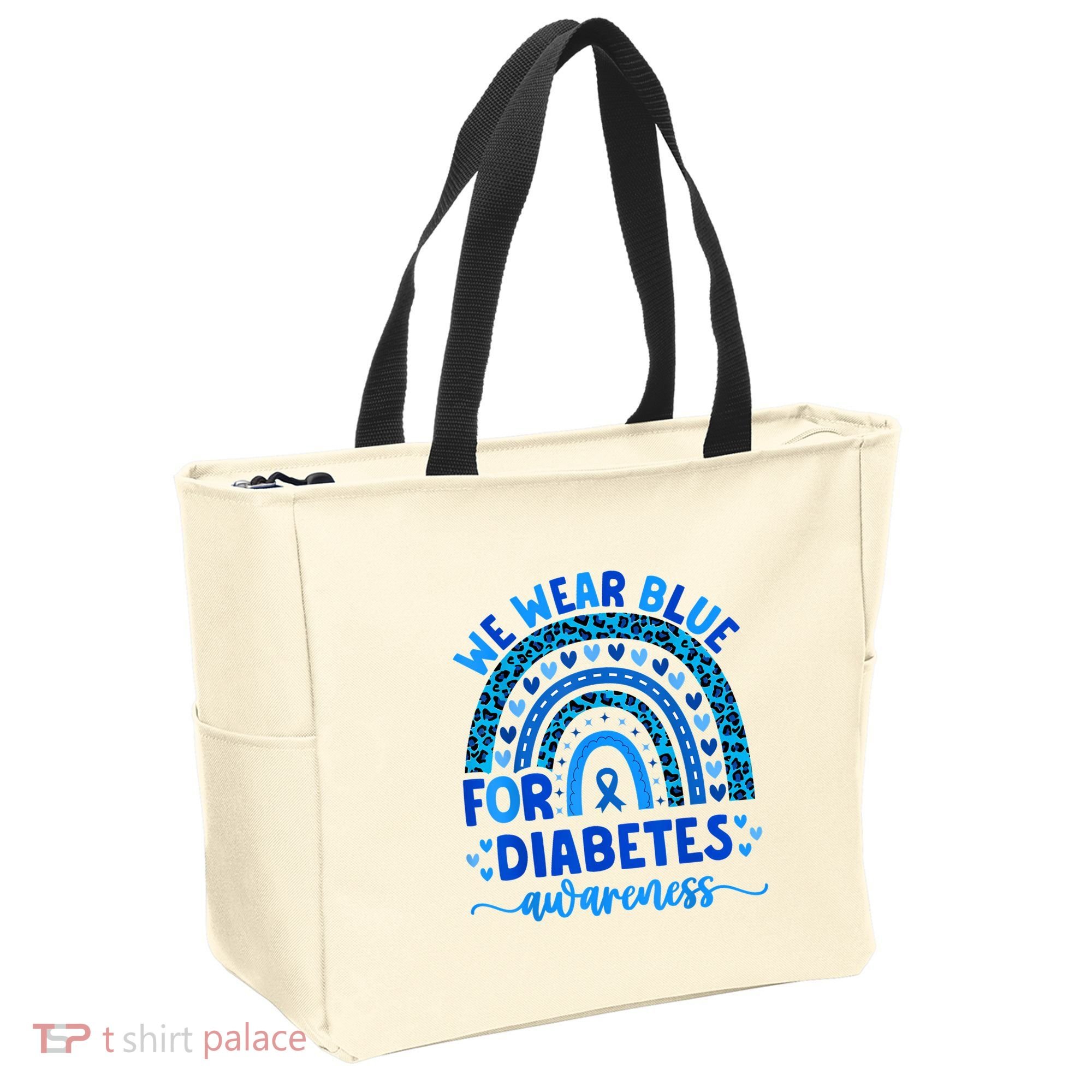 We Wear Blue For Diabetes Awareness Diabetic Tote Bag