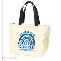 We Wear Blue For Diabetes Awareness Diabetic Tote Bag thumb 3