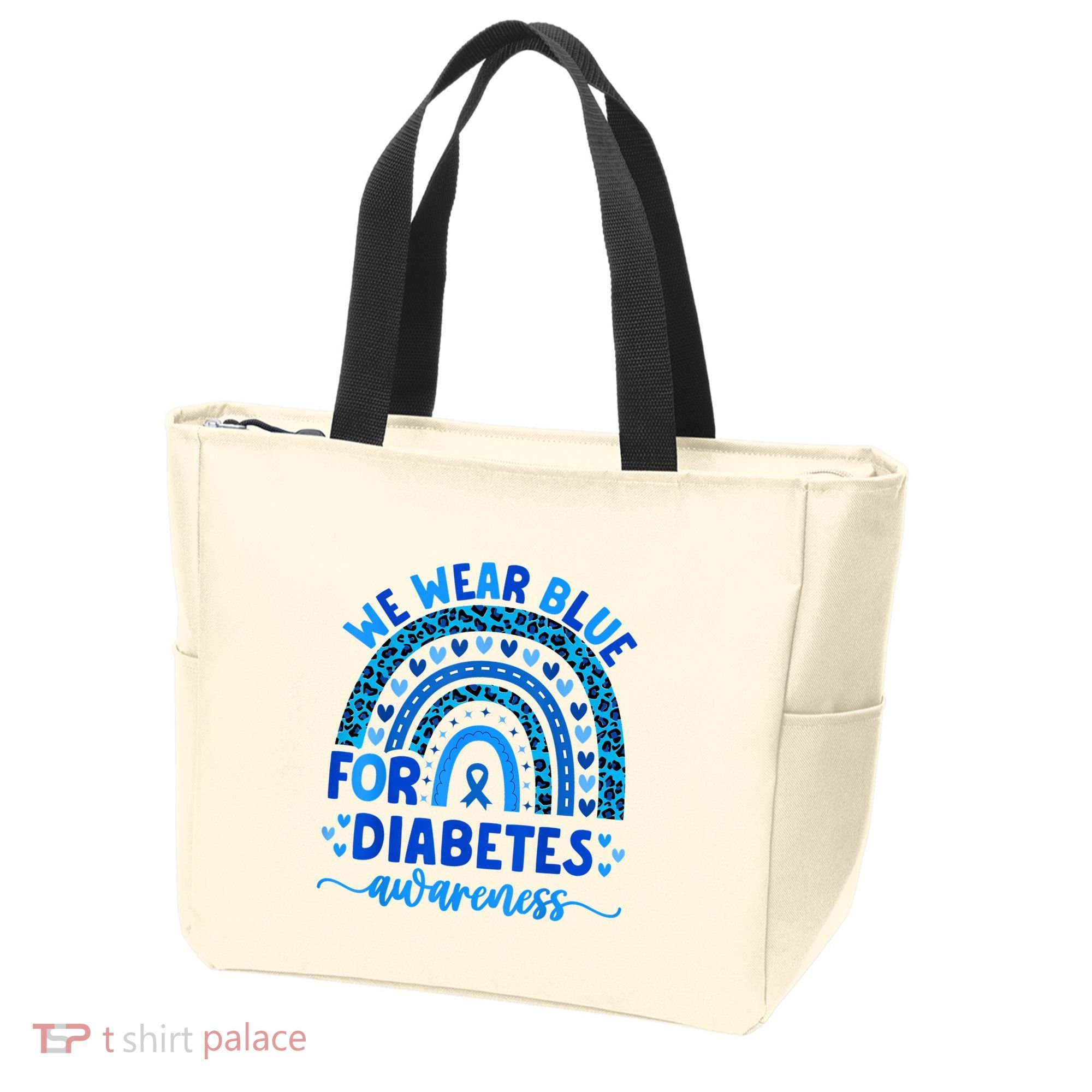 We Wear Blue For Diabetes Awareness Diabetic Tote Bag