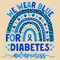 We Wear Blue For Diabetes Awareness Diabetic Tote Bag thumb 4